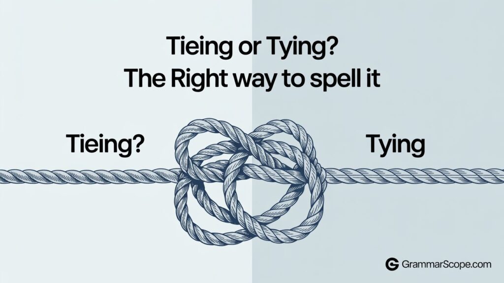 tying or tieing