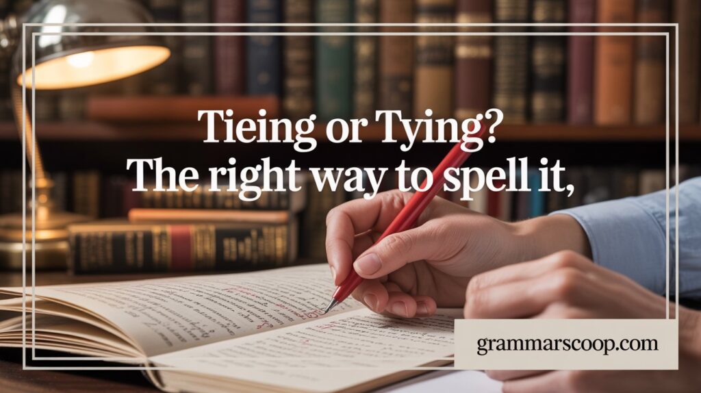 tying or tieing