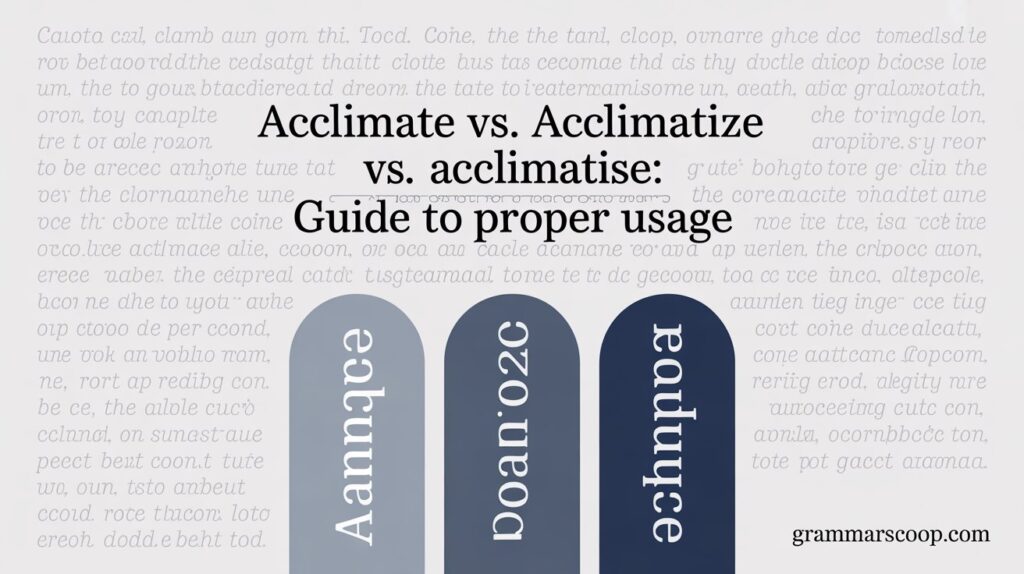 Acclimatize