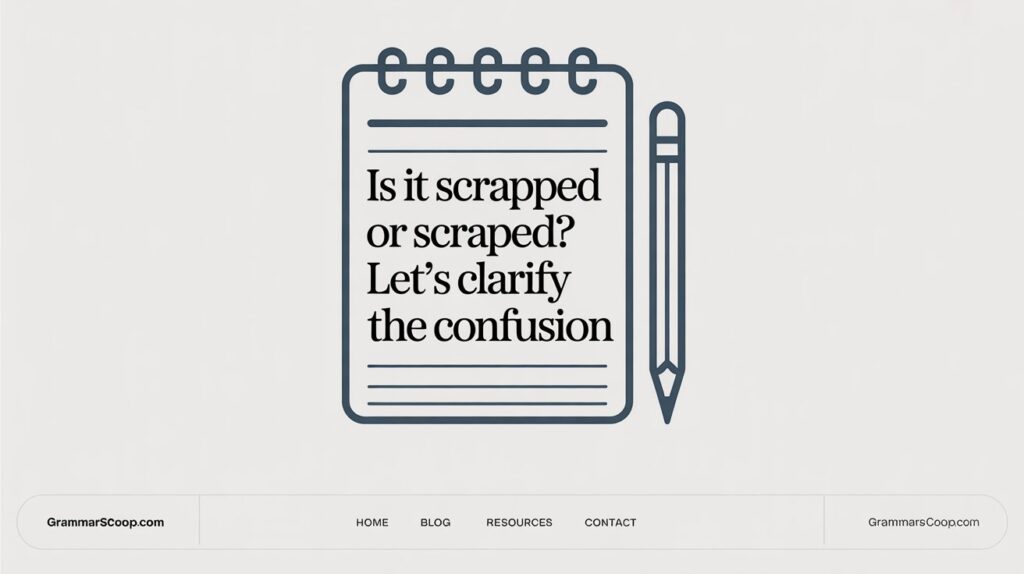 Is It Scrapped or Scraped? Let’s Clarify the Confusion