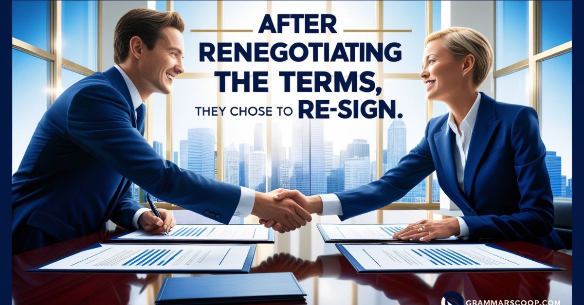 After renegotiating the terms they chose to re-sign